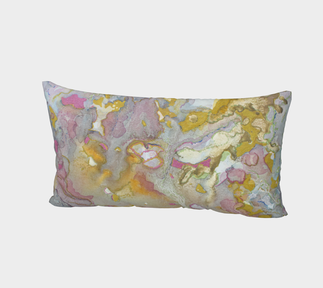 Pillow Sham Plant Ink and Metallic Abstract