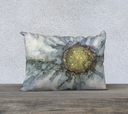 20" x 14" Pillow Case Plant Ink Flax Flower