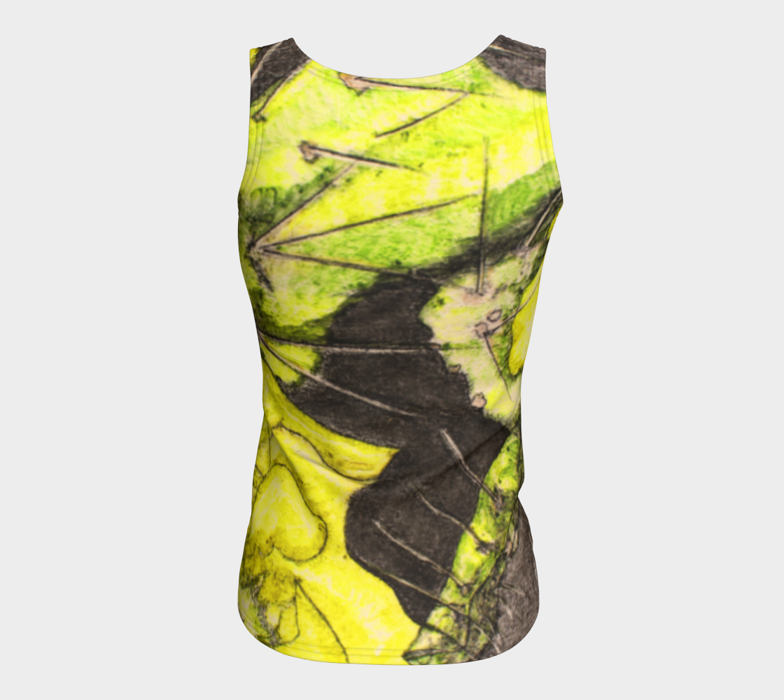 Fitted Tank Top Yellow Cactus Grisaille