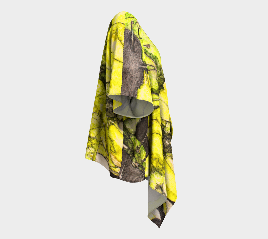 Draped Kimono Yellow Cactus Grisaille