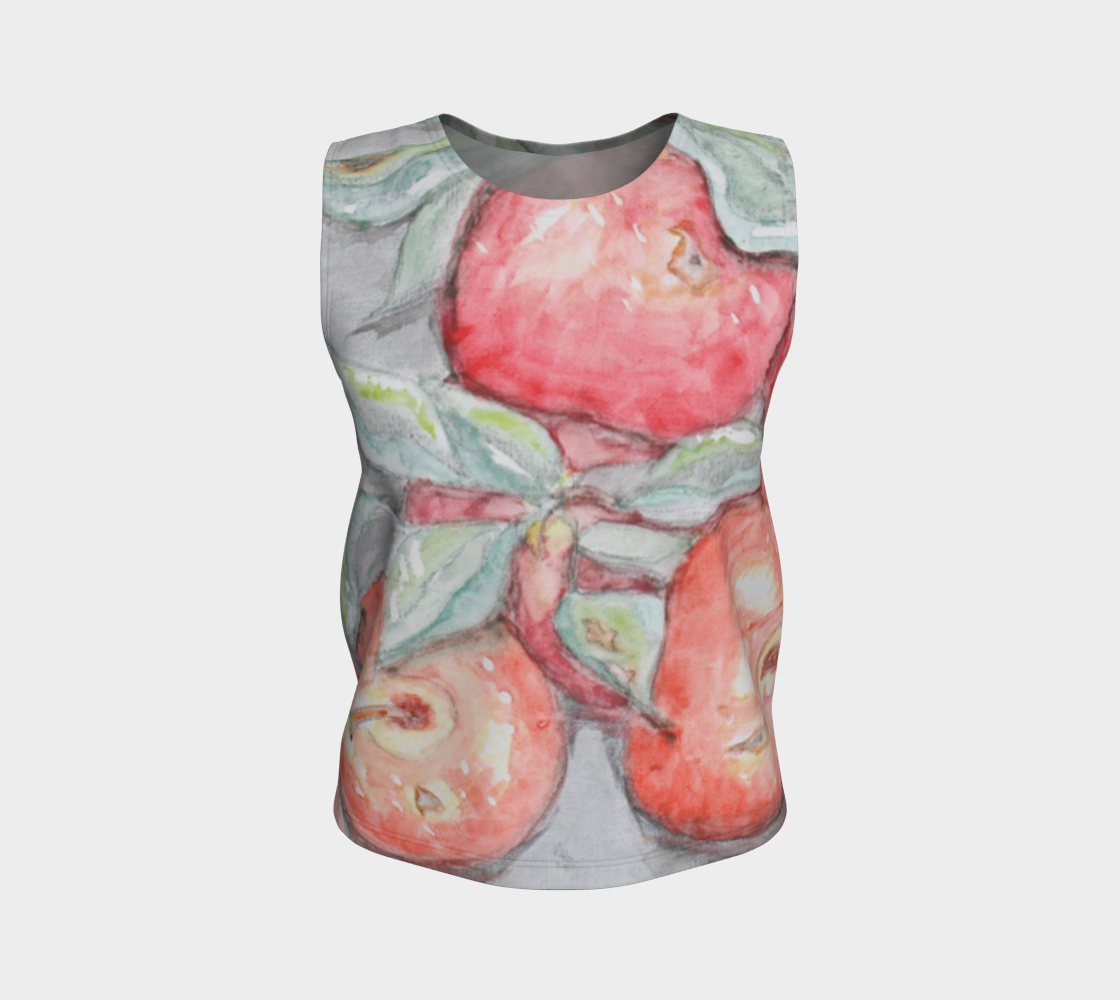 Loose Tank Top Watercolor Apples