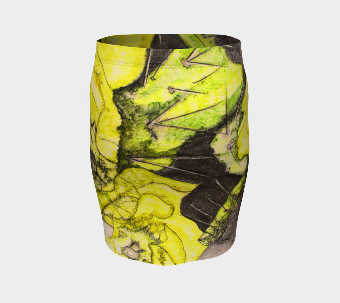 Fitted Skirt Yellow Cactus Grisaille