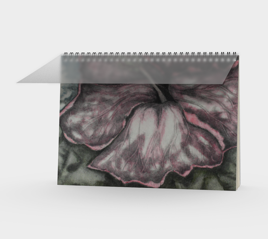 Spiral Notebook Pink Hibiscus Grisaille