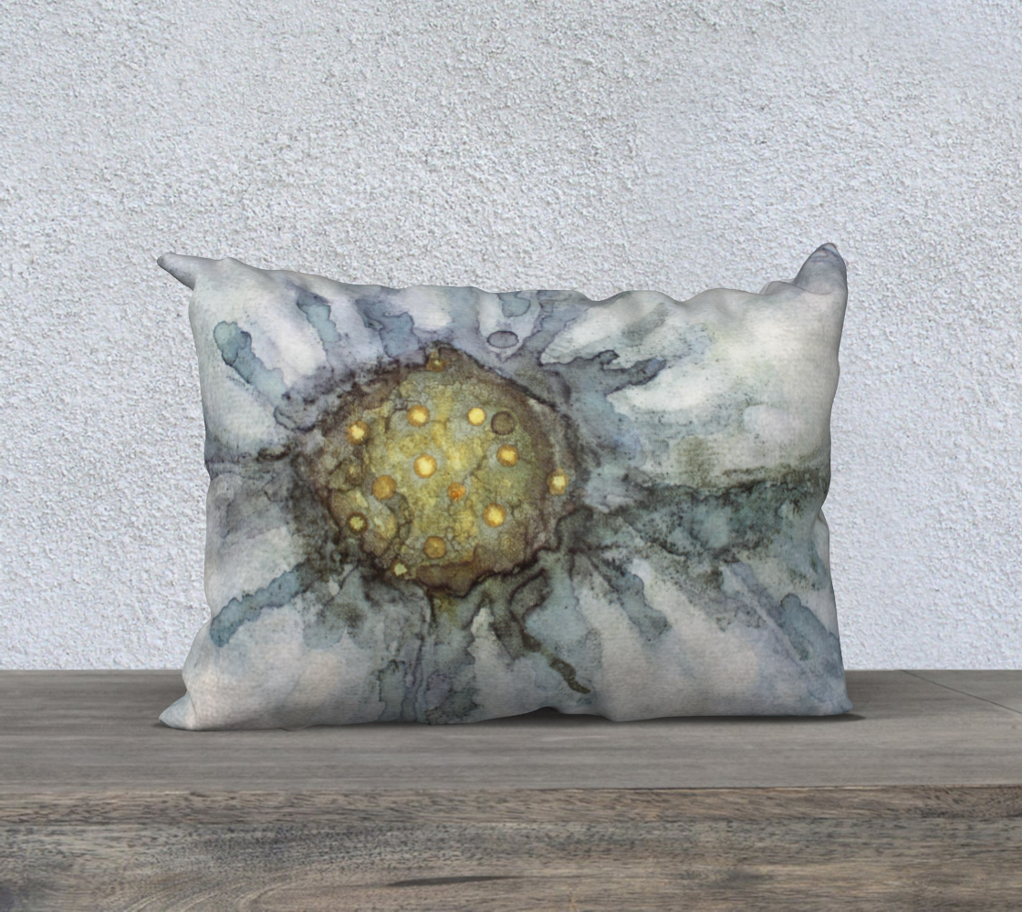 20" x 14" Pillow Case Plant Ink Flax Flower