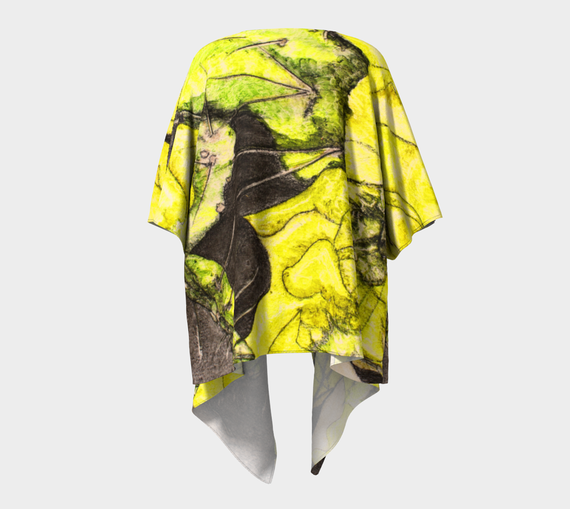 Draped Kimono Yellow Cactus Grisaille