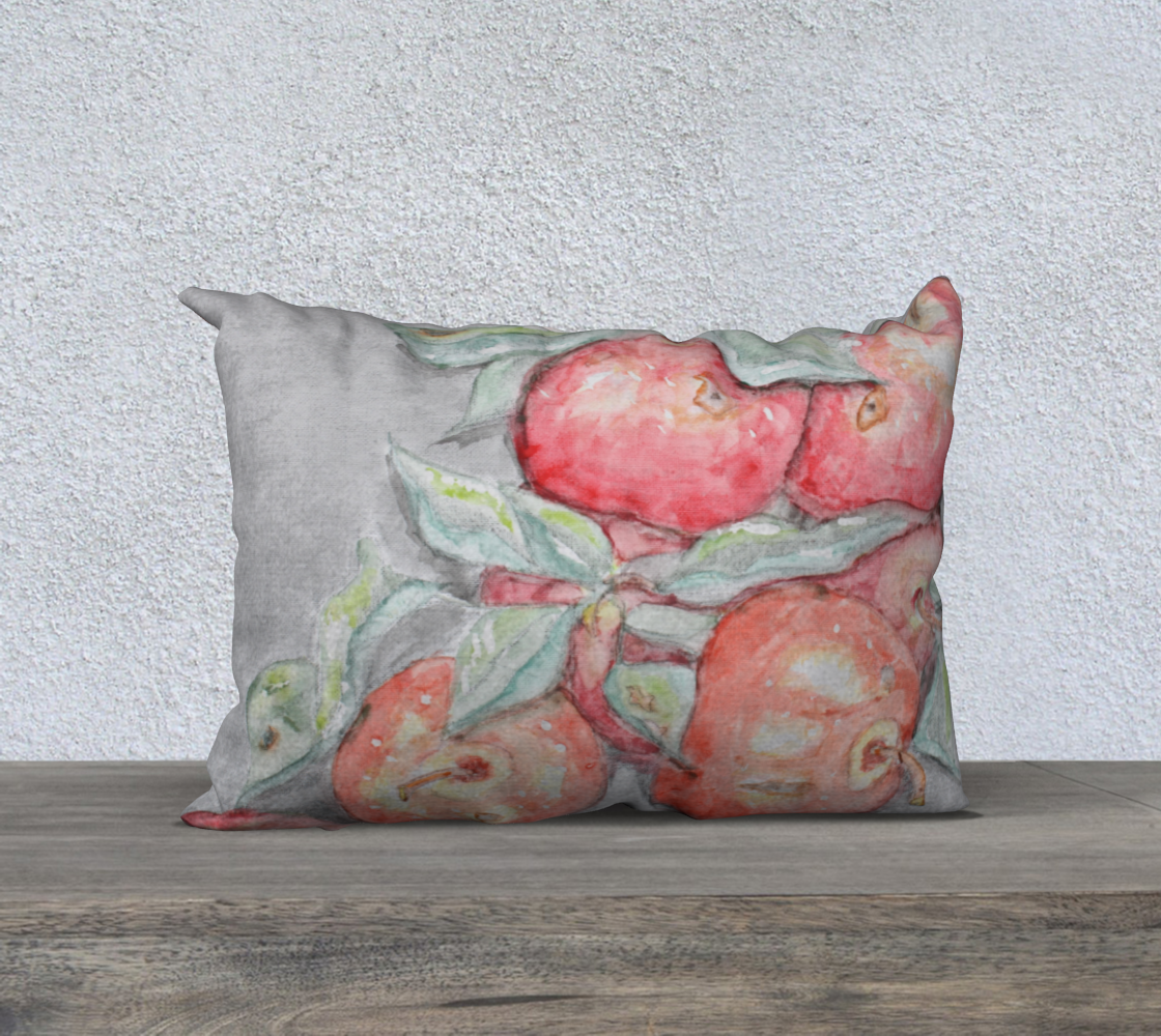 20" x 14" Pillow Case Watercolor Apples