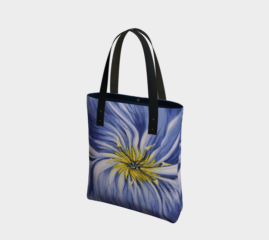 Tote Bag Acrylic Painting Flax Flower