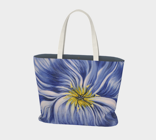 Large Tote Bag Flax Flower