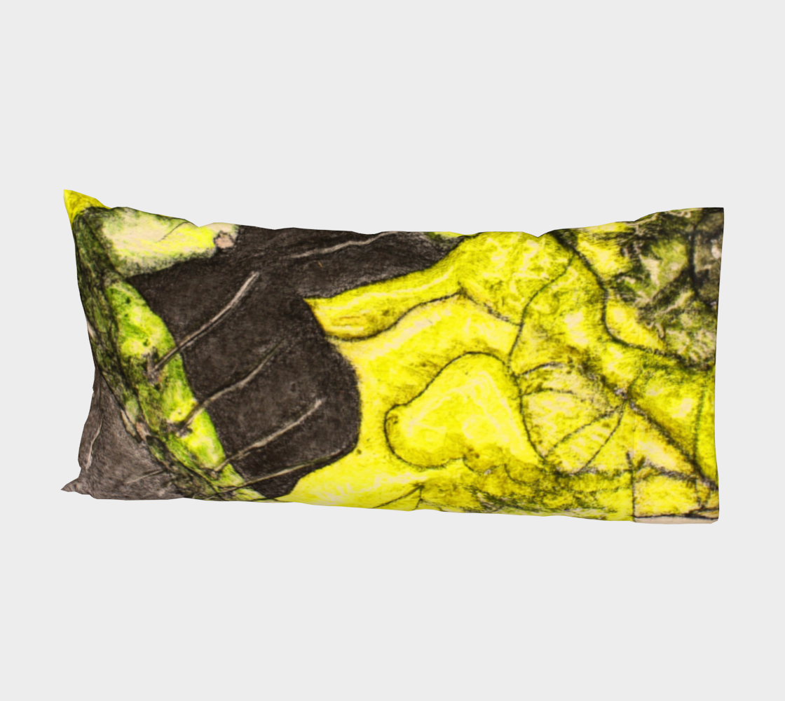 Bed Pillow Sleeve Yellow Cactus Grisaille