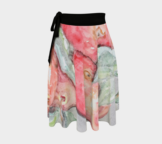 Wrap Skirt Watercolor Apples