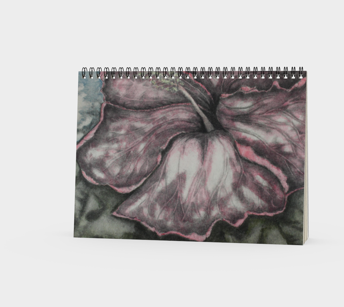 Spiral Notebook Pink Hibiscus Grisaille