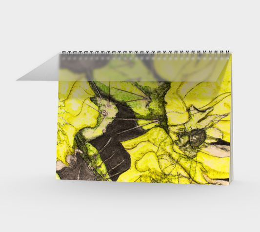 Spiral Notebook Yellow Cactus Grisaille