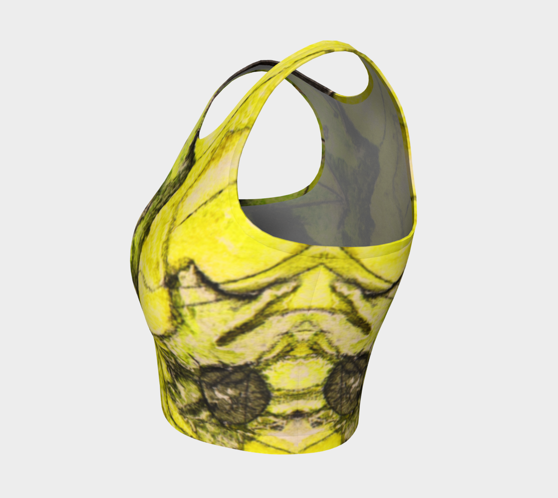 Athletic Crop Top Yellow Cactus Grisaille