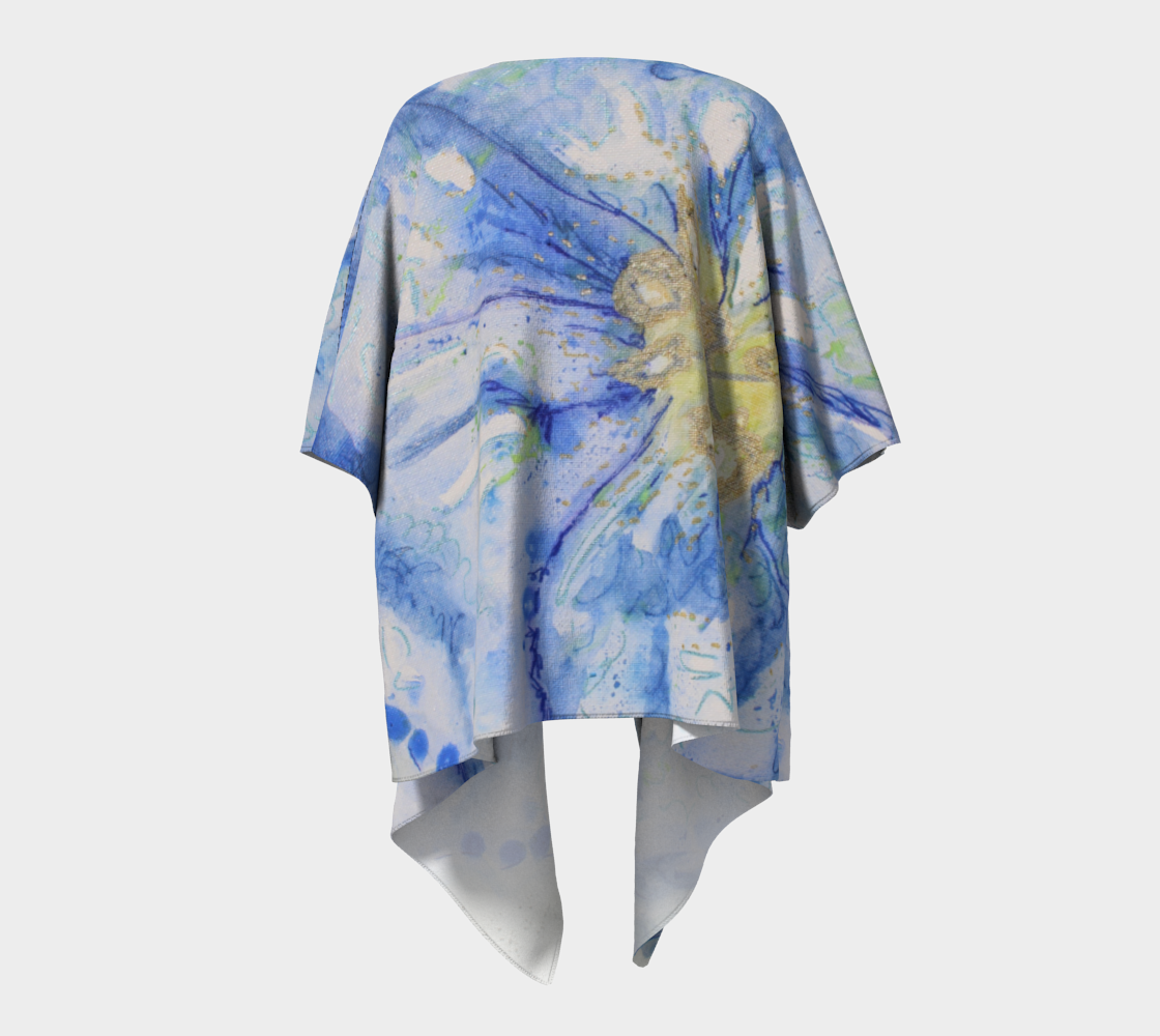 Draped Kimono Watercolor Flax Flower