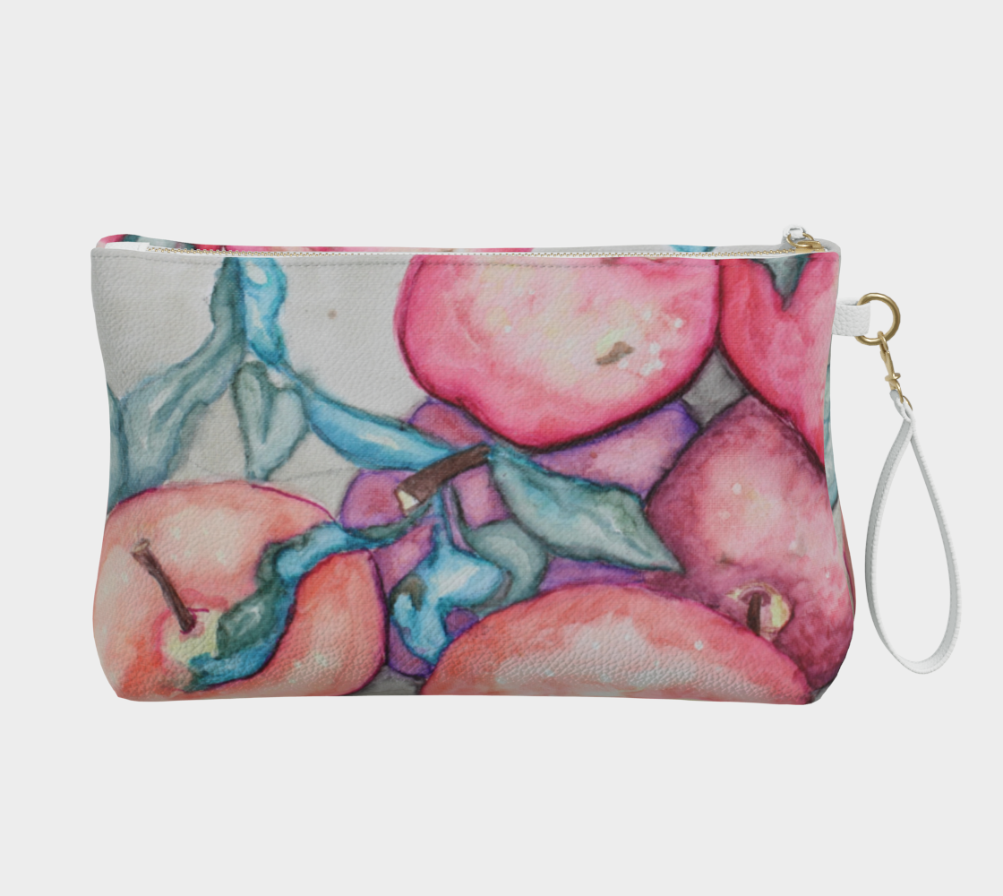 Vegan Leather Makeup Bag Ink Apples