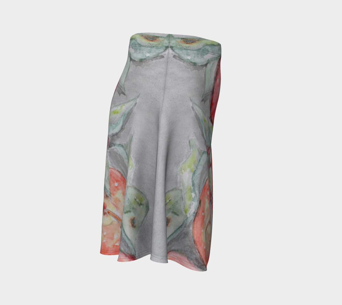 Flare Skirt Watercolor Apples